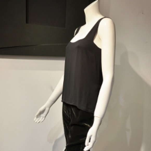 Vintage 90’S Black Silky Ray Square Neck Tank - Picture 3 of 8